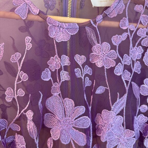 NWOT Bronx and Banco BOUQUET MARAYA LILAC LONG SLEEVE MINI DRESS - Picture 10 of 11